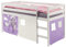 IDIMEX Hochbett für Kinder Spielbett Erik, Kiefer massiv, weiß lackiert mit Vorhangset Prinzessin 90 x 200 cm (B x L)