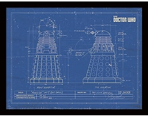 Pyramid International FP11429P-PL Doctor Who (Dalek Blueprint) gerahmter Druck, 250 GSM Paperwrap MDF, Mehrfarbig, 44 x 33 x 4 cm