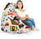 Italpouf Sitzsack XL, Indoor, Sitzsack Sessel für Kinder, Riesensitzsack, EPS Perlen Füllung, Abnehmbarer Bezug, Maschinenwaschbar, Kindersessel, Zertifiziert, Piraten
