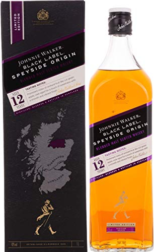 Johnnie Walker Black Label Blended Scotch Whisky Limited Edition Speyside Origin, 1 Litre