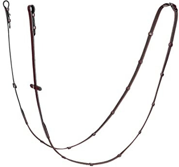 Equiline schmale Antislip Zügel, Antislipzügel, Zügel mit Zaumhaken,16mm Farbe braun