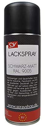 SDV Chemie Lackspray RAL 9005 schwarz matt 1x 400ml TIEFSCHWARZ Acryllack Autolack