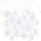 Golden Bell 20 x Weiß Hochzeit Deko Pompoms Seidenpapier Fächer Wimpelkette Runde Papiergirlande Hochzeitsdeko Set Pompons für Geburtstag Party Valentinstag Einschulungsparty Mottoparty Feier