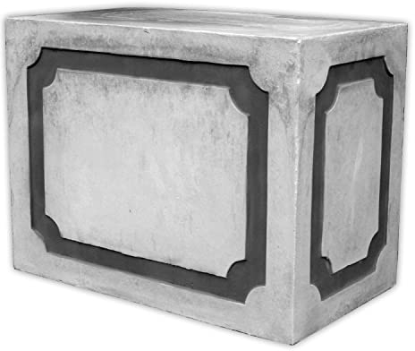 gartendekoparadies.de Rechteckiges Podest Sockel, Steinsockel, H. 50 cm, Stellfläche 66 x 38 cm, 150 kg, Grau, frostsicher aus Steinguss für Außenbereich