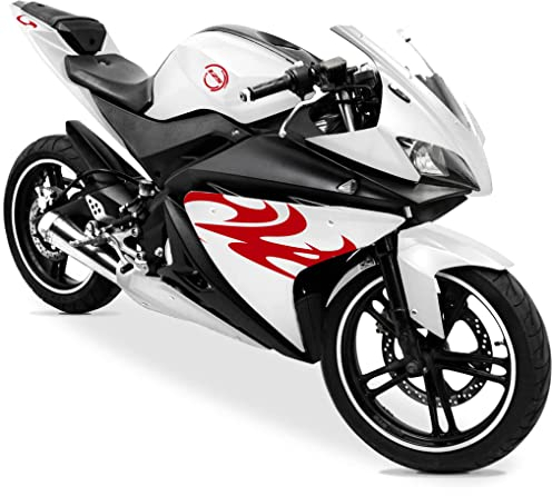 DualColorStampe Adesivi Compatibili con Yamaha YZF-R125 R125 (DX-SX) Carena moto decal stickers Design sport Tribale M0129(Rosso)