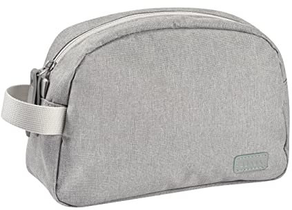 Béaba, Trousse de toilette Bebe, Trousse de Soin bebe, Sac Geneve, Tissu Impermeable, 2 poches intérieures, Gris chiné