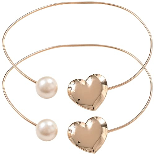 HOMSFOU 2 Stücke Vorhang Raffhalter Legierung Vorhanghalter Herz Perlen Gardinenhalter Vorhang Clip Gardinen Raffhalter Vorhang Schnallen Binder für Zuhause Büro Wohnzimmer Dekoration Golden