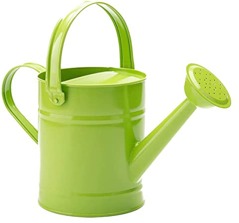 Blogiiup Regadera de Metal Verde de 1,5 l, regadera de Metal pequeña, Cubo de regadera para jardín al Aire Libre, pequeño Equipo de riego portátil para Interiores con Tratamiento de Recubrimiento