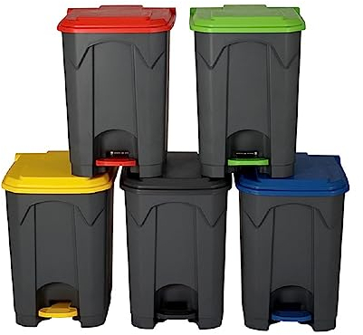 Bayersan Waste Bins Kitchen Plastic Pedal Bin | Recycling Dustbin | Garbage Trash Can With Lid | Office Dust Bin | Indoor Recycling Bins (45L, Yellow)