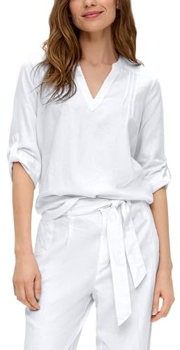 s.Oliver Leinenbluse mit 3/4-Arm und Tunika-Ausschnitt