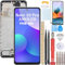 YHX-OU 6.67'' Negro + Marco AMOLED Pantalla LCD para Xiaomi Redmi Note 10 Pro Redmi Note 10 Pro MAX Kit de Reparación de Pantalla Táctil Digitalizador con Herramientas + Vidrio Templado