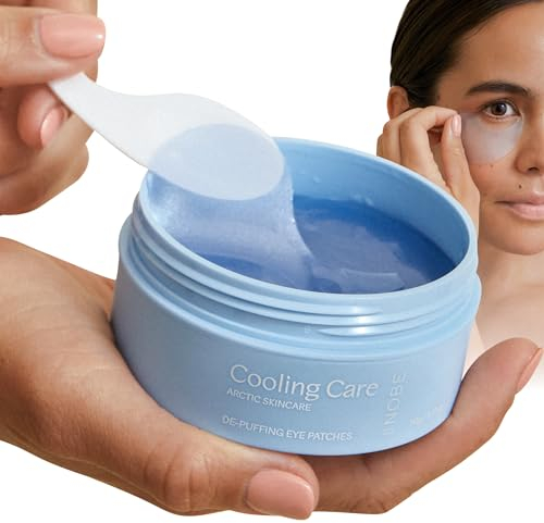 NOBE Cooling Care De-Puffing Eye Patches - 30 Paar feuchtigkeitsspendende Hydrogel-Augenpads gegen Tränensäcke - kühlende, parfümfreie Hyaluron-Augenpads, Augenpflege