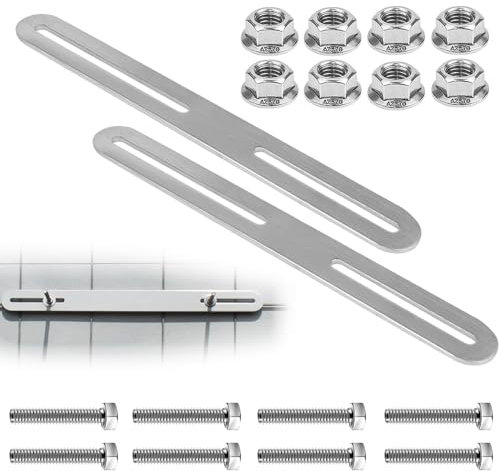 JOAASU Kit de Montaje para Buzones en Vallas o Cancelas, Soportes de Placa Plana, Soporte de Valla para Buzón, 280 x 24 mm, Acero Inoxidable, para Buzón de Correos en Valla, Plata, 2 Piezas
