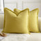 Mandioo 2er Set neutralen Baumwolle Quasten Kissenbezug 40x40cm Dekorative Kissenbezüge Dekokissen Boho Sofakissen Kissenhülle für Couch Sofa Schlafzimmer Wohnzimmer Heimdekoration Senfgelb