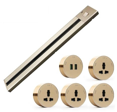 Multiprise de cuisine amovible avec interrupteur, rallonge de prise amovible, multiprise murale,Gold-80CM