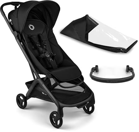 Bugaboo Butterfly 2 Reisebuggy Set – leichter, faltbarer Kinderwagen mit Sicherheitsbügel & Regenabdeckung – Handgepäckgröße, mit Liegefunktion – ab 6 Monaten bis 4 Jahre – Heritage Black