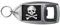 Distressed Skull and Crossbones - Plastic Bottle Opener Key Ring