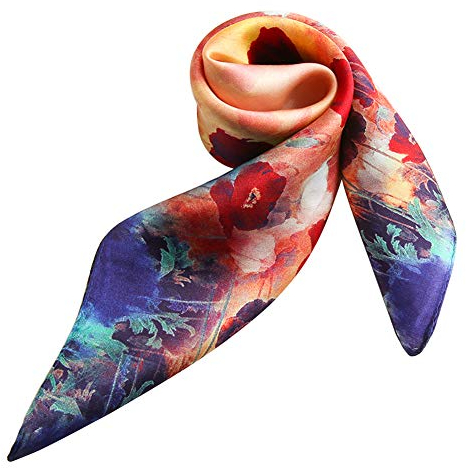 PB-SOAR Damen Seidentuch Seidenschal Bandana Halstuch Nickituch aus 100% Seide 52 x 52cm (Muster 6)