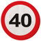40th birthday napkins traffic sign 33 x 33 cm decorative disposable party tableware road sign Party napkins single-use dinnerware anniversary deco jubilee dishware jubilee articles Disposable napkins