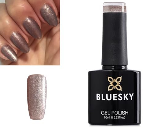 Bluesky Nail Gel Polish Sand Bronze Shimmer Sparkle VIP Mocca Golden Sands A08 UV LED Soak Off 10ml