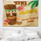 ABAKUHAUS Tiki Bar Wandteppich, alt Drink aus Weiches Mikrofaser Stoff Waschbar ohne Verblassen Digitaldruck, 150 x 110 cm, Braun Creme
