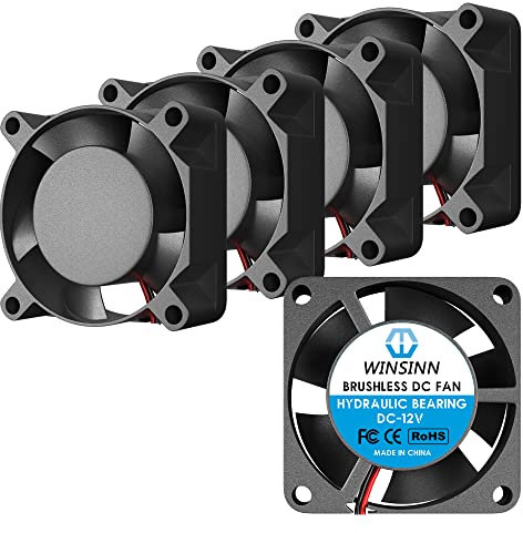 WINSINN Ventilador de 25 mm, rodamiento hidráulico de 12 V, sin escobillas, 2510, 25 x 10 mm, para mini refrigeración PCB/Notebook/tarjeta gráfica, alta velocidad (paquete de 5 unidades)