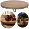 LS-LebenStil XL Mango Schneidebrett - 38x6cm - Echt-Holz - 4 Füße - Rustikal Braun - Rund - Vesperbrett Küchenbrett Servierbrett Brotzeitbrett Holzbrett Baumscheibe Schneidbrett Kerzenteller