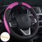 Auto Lenkrad Abdeckung Lenkradschutz Lenkradhülle PU Leder Universal 37-38cm / 15 rutschfest Atmungsaktiv Langlebig (Pink)