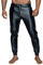 Noir Handmade Men Collection Herren Pants in schwarz Treggings Hose aus Powerwetlook Material mit elastischem Bund zum schüren M