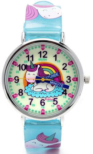 Kiddus Lernuhr für Kinder, Analoge Armbanduhr für Jungen und Mädchen ab 5 Jahren, 3ATM und 5ATM, Erste Uhr mit Stunden und Minuten, Lernspielzeug Geschenk für Kinder