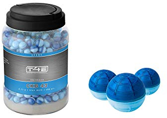T4E Paintball Kreiderund-Kugeln CKB 43, Chalkballs, Munition Kaliber 0.43, 500 Stück, Polyballs, blau