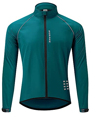 WOSAWE Herren-Fahrradjacke, Winddichte Radjacke Ultraleichte Sportbekleidung mit Reflektierendem Träger und Atmungsaktivem Mesh (Navy XL)