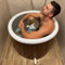 CRS faltbare Badewanne für Dusche Erwachsene/Kinder | Outdoor Eisbad | faltbare Eistonne | Eisfass für innen & außen | Eiswanne für zuhause | Für Wim-Hof Methode | Tauchbecken Sauna (Braun 75cmØ)