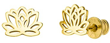 Lotus Ohrstecker - Lotusblume Seerose 925 Silber vergoldet