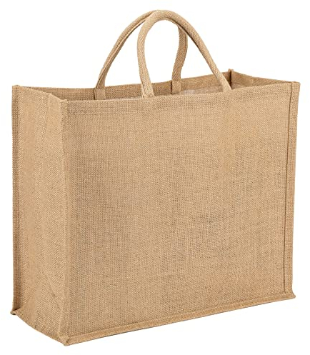 Sac Cabas Multi-Usages en Toile de Jute 25L 45x19x33cm, Coloris Naturel