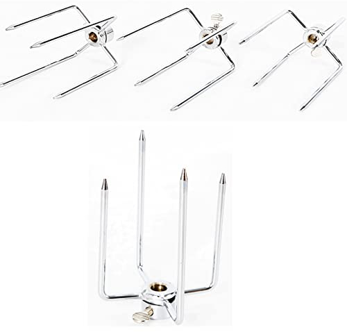 DENEST 4 Stück Fleischnadeln Grillspieße Edelstahl 4kant Hähnchengrill Grillgabel Fleischklammer für Drehspieß Multifunktionale Fleischklammern Klammern für Hähnchen Schaschlik Charcoal Chicken