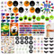 Leesgel Halloween Party Mitgebsel, 170 Stück Halloween Deko Party Zubehör – Tattoo Kinder Leckerbissen Schlüsselanhänger Slap Armbänder Stempel Ringe Luftballon Gebläse, Halloween Geschenke Kinder
