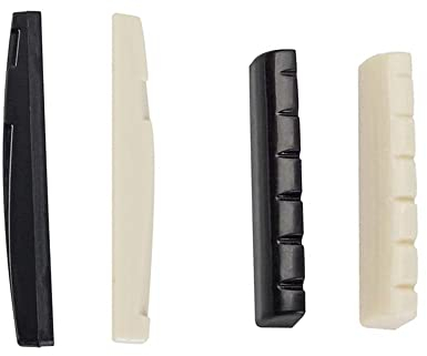 Reccisokz 4-teilig - Gitarre Brücke, Sattel-Set, Gitarre Sattel Mutter Gitarre Teile. Geeignet für 6-saitige klassische Folk-Gitarre E-Gitarre Teile