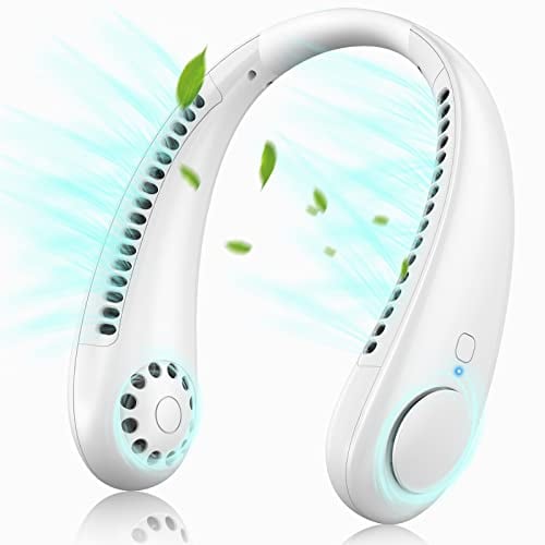 Neck Fan, Portable Bladeless Rechargeable Hanging Neck Fan with 3 Speeds - Experience Ultimate Comfort with 360° Airflow, Perfect for Home, Office, Camping & Hiking
