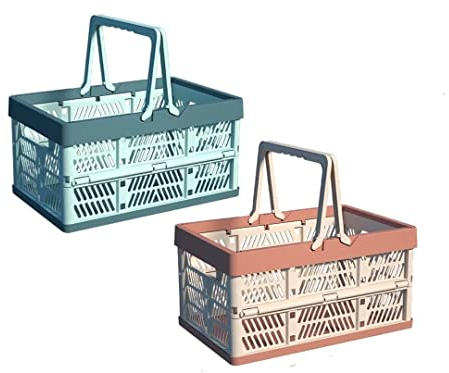 Tielag Klappkiste Klein Plastik, Klappboxen Faltbar Stabil, Klappkisten Stapelbar, Klappbox Mini für Regal Küche Schlafzimmer Badezimmer Büro, 38×25×20cm