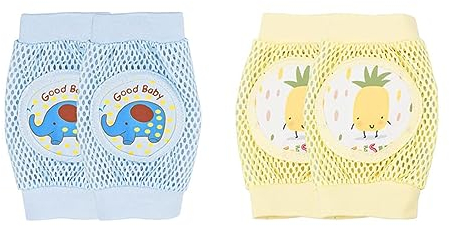 WKRTDY Rodilleras de Gateo para Bebés, 2 Pares Transpirables Antideslizantes y Protectores Unisex de Rodillas para Bebés de 0 a 12 Meses.