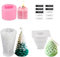 FYSL Kerzenform Silikon 3 Stück Kerzenformen Zum Gießen Set Kerzengießformen Weihnachtsbaum Kerzenform Tannenzapfen Kerzenform mit 20 Etiketten für Kerzenherstellung Handwerk Ornamente