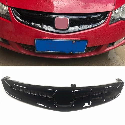 QCHIAN Kühlergrill für Honda Civic Fd2 JDM 2006 2007 2008, Auto Frontgrill Grill Kühlergrill, Frontstoßstange Radiator Grille, Racing Mittelnetz Grills, Front Ersatz Hauben Grill