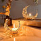 2 Stück Weihnachtsdeko Teelichthalter Gold Deko Wohnzimmer Herbstdeko Modern Moon Kerzenständer Kristall Kerzenhalter Moon Teelichthalter Metall Windlichter Tischdeko für Hochzeit Weihnachten Deko