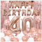 Roségold Happy Birthday Party Dekorationen für Frauen Mädchen, Happy Birthday Banner für sie, Fransenvorhänge, Tischdecke, Konfetti Luftballons, Schmetterling Dekor 40