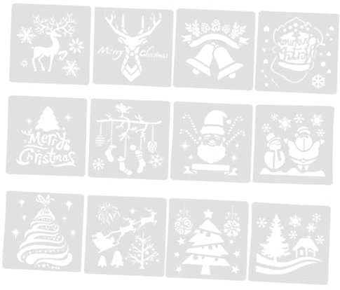 Operitacx 12St Zeichenschablonen Weihnachtsschablone diy DIY-Elch-Malschablone weihnachtsdeko kreativität pens Malvorlagen Zeichenvorlagen Handkonto schmücken Lineal aus Spitze Schimmel Kind
