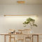 Mikeru 100cm Ash Wood Round Pendant Light, Dining Table Lights 3000K/4500K/6500K Wood Linear Pendant Light LED Dimmable 10% to 100% Modern Island Lighting for Office, Kitchen