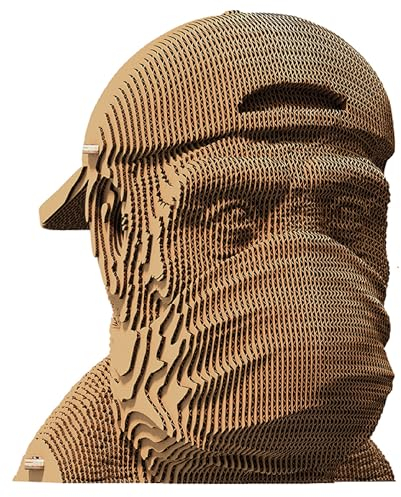 3D-Puzzle-Set von CARTONIC – Affe – Nichts hören – 3D-Puzzle aus Karton – der Karton verwandelt sich in eine Relieffigur – 100 Teile Cardboard 3D Jigsaw Puzzle (Speak No Evil)