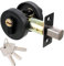 Single Cylinder Deadbolt, Round Deadbolt Lock, Zinc Alloy Door Locks with Keys, Invisible Modern Door Locks for 35-50mm Front Door, Entrance Door, Passage Door, Bedroom Door (Black)