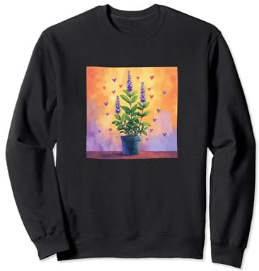 Anise Hyssop Plant In Pot Cottagecore Boho Hearts Graphic Sweatshirt